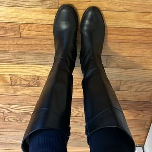 Vintage Genuine Leather Black Riding Boots